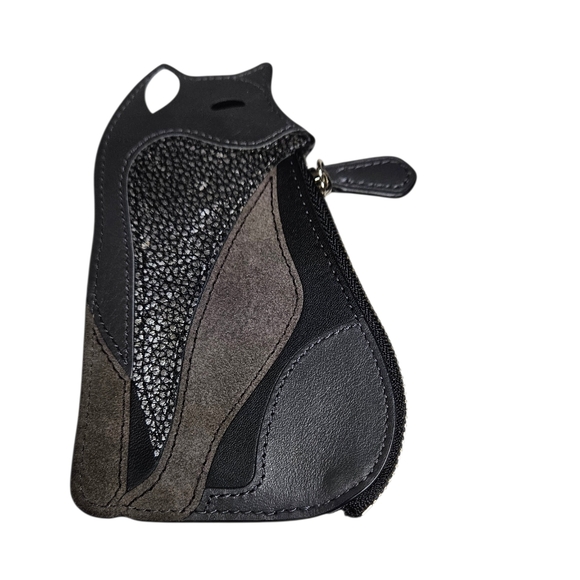 Coach Handbags - Coach Fox Leather & Suede Coin Case NWT